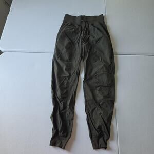 Lululemon Dance Studio Jogger Pants Womens 2 Olive Green High Rise Elastic Waist